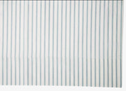 Close up of envello crisp Chambray blue striped sheet set