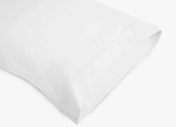 envello white cotton Premium Percale pillowcase showing envelope enclosure